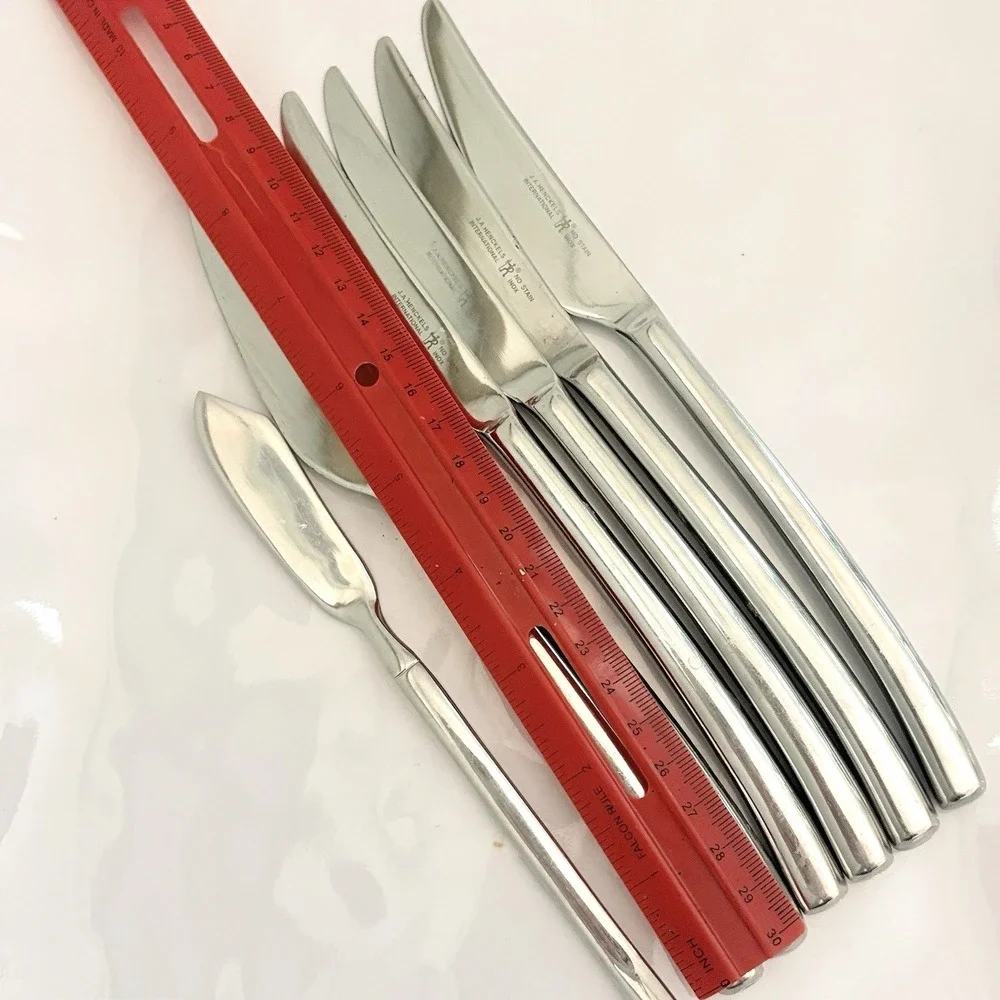 J A Henckels Zwilling OPUS Stainless 6 Dinner‎ Knives Set 1 Butter Knife